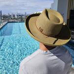 "PENCIL BRIM" Fedora - Moss