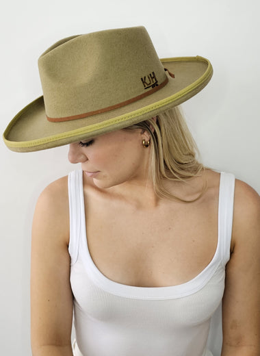 "PENCIL BRIM" Fedora - Moss